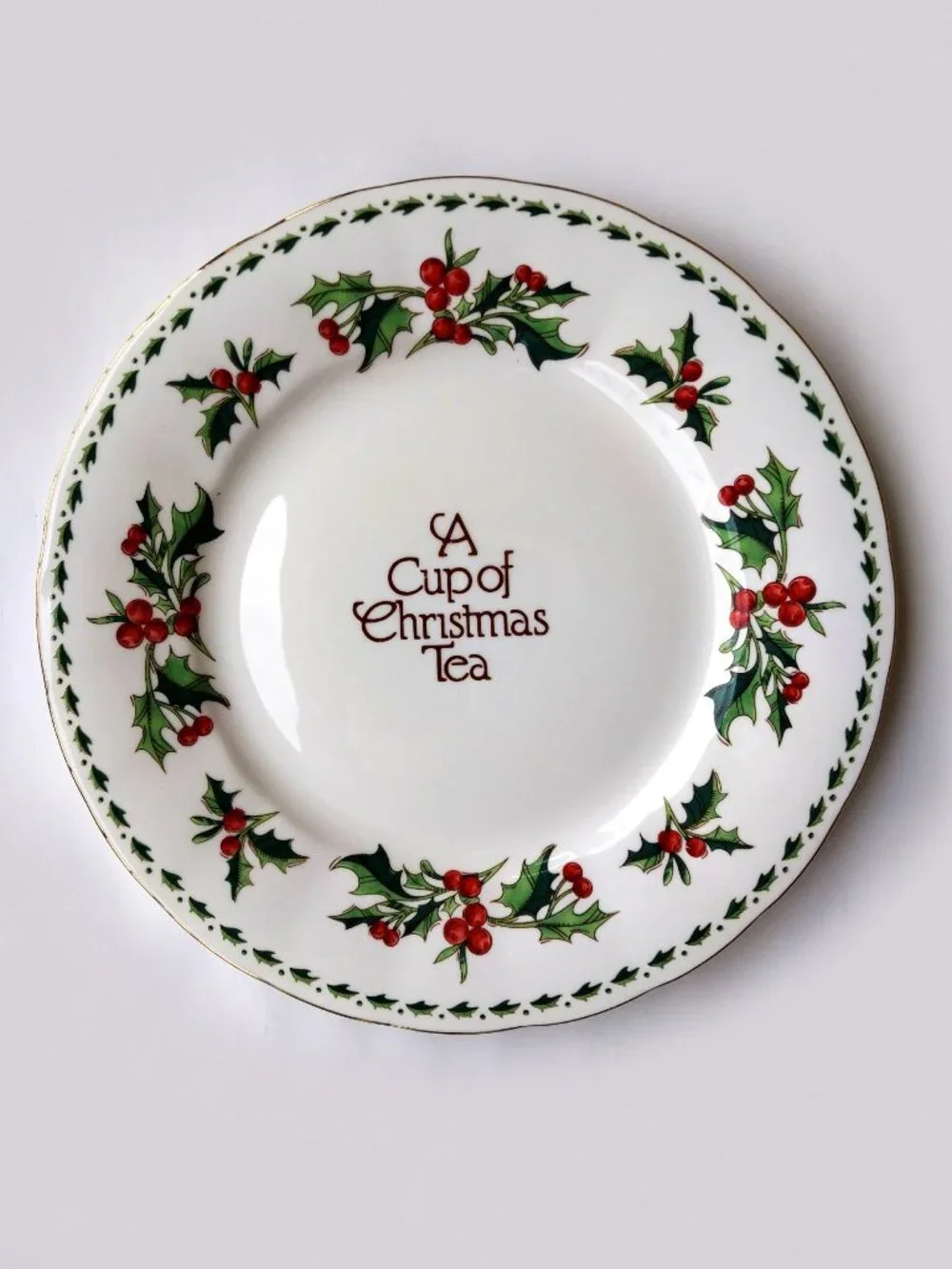 Vintage Dinner Plate ‘A Cup of Christmas Tea’ by Waldman House 10.5”